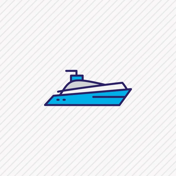 Ilustración de la línea de color icono de yate. Hermoso elemento náutico también se puede utilizar como elemento icono de velero . —  Fotos de Stock