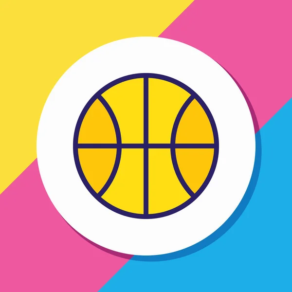 Ilustración vectorial de la línea de color icono pelota de baloncesto. Hermoso elemento de fitness también se puede utilizar como elemento icono de juego . — Archivo Imágenes Vectoriales