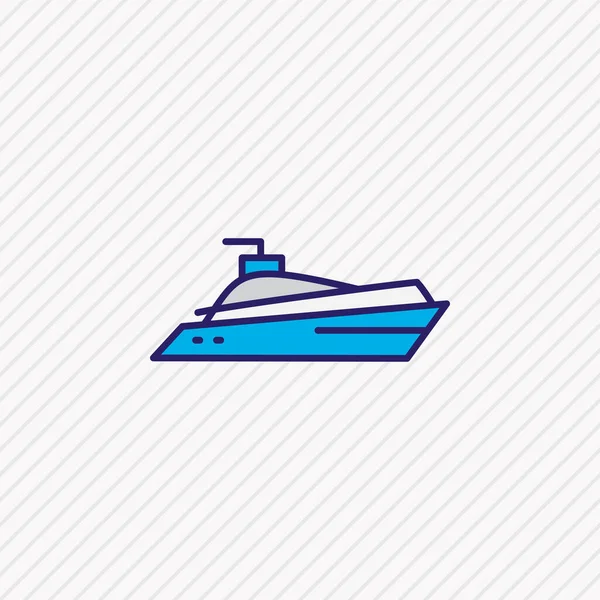 Vector illustration of yacht icon colored line. Beautiful nautical element also can be used as sailboat icon element. — Stock Vector