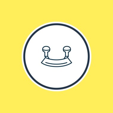 Kesici bıçak ikonu çizgisi çizimi. Güzel mutfak gereçleri aynı zamanda rockçı bıçak simgesi olarak da kullanılabilir.