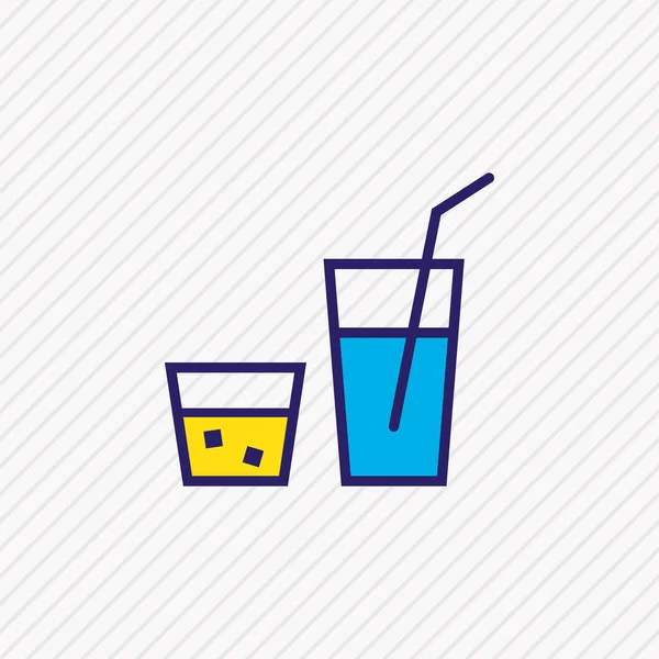 Illustration of drinks icon colored line. Beautiful hotel element also can be used as beverage icon element. — Stock Photo, Image