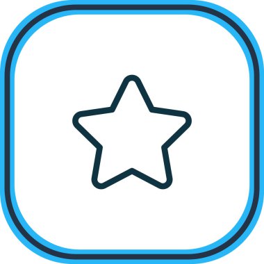 Yıldız ikon çizgisinin vektör illüstrasyonu. Güzel eğlence öğesi aynı zamanda favori simge ögesi olarak da kullanılabilir.