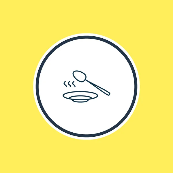 Vector illustration of dinner spoon icon line. Beautiful kitchenware element also can be used as lunch icon element. — Stock Vector