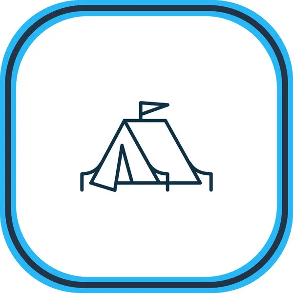 Illustration vectorielle de la ligne d'icône de tente de camping. Bel élément de divertissement peut également être utilisé comme élément icône du tourisme . — Image vectorielle