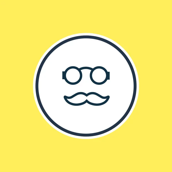 Illustration vectorielle de la ligne d'icône hipster. Bel élément de célébration peut également être utilisé comme moustache avec des lunettes élément icône . — Image vectorielle