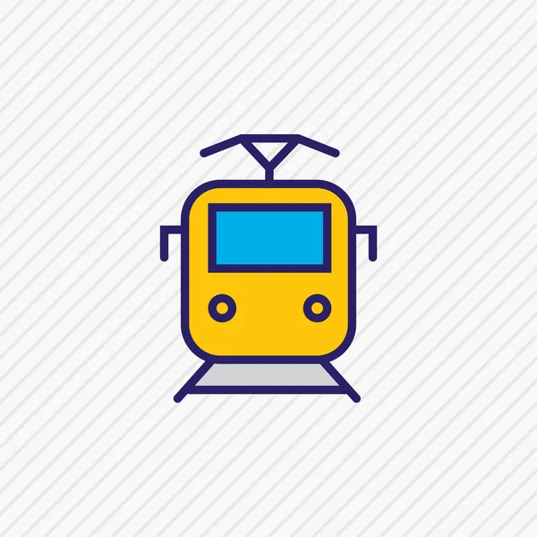 Ilustración vectorial de la línea de color icono tren suburbano. Hermoso elemento de transporte también se puede utilizar como elemento icono de tranvía . — Vector de stock