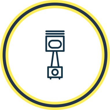 Araba piston simgesi çizgisi vektör illüstrasyonu. Güzel otomobil parçaları ögesi mekanik simge ögesi olarak da kullanılabilir.