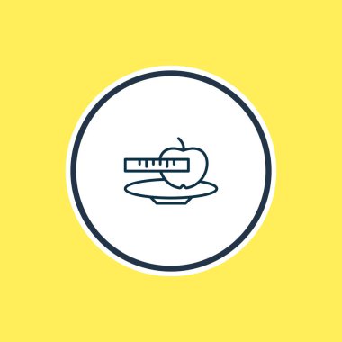 Diyet ikonu çizgisinin vektör illüstrasyonu. Güzel etkinlik ögesi meyve simgesi olarak da kullanılabilir.