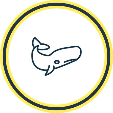 Kakalot ikon çizgisinin vektör illüstrasyonu. Güzel hayvan unsurları balina simgesi olarak da kullanılabilir.