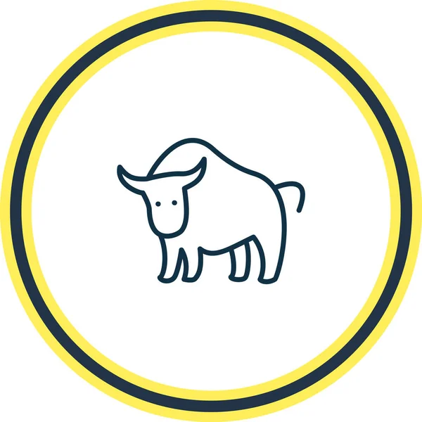 Ilustración vectorial de la línea de icono de toro. Hermoso elemento animales también se puede utilizar como elemento icono de buey . — Vector de stock