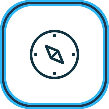 Pusula simgesi çizimi. Güzel kamp ögesi yön simgesi olarak da kullanılabilir.