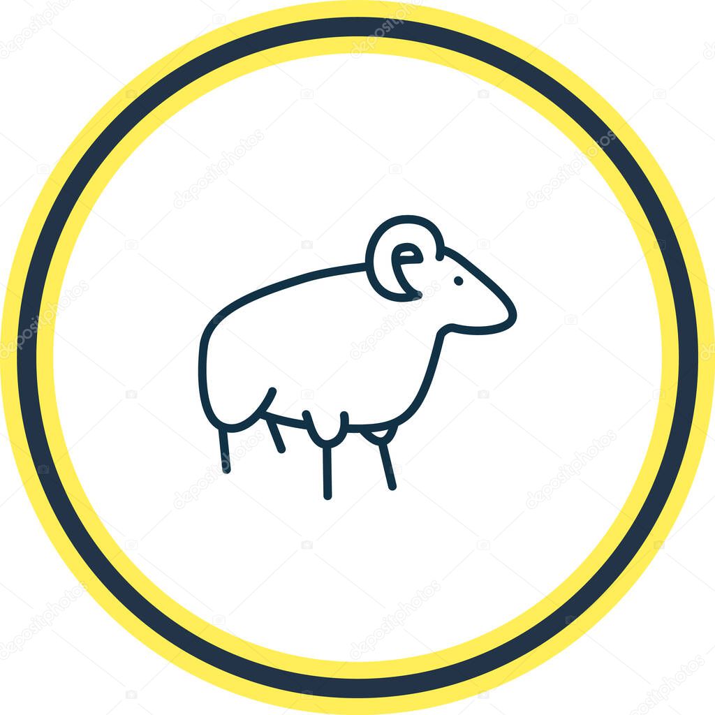 illustration of ovis icon line. Beautiful zoo element also can be used as ram icon element.