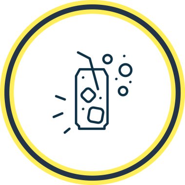 Soda ikon çizgisinin vektör illüstrasyonu. Güzel alkol elementi aynı zamanda alkolsüz içecek simgesi olarak da kullanılabilir.