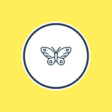 Kelebek ikon çizgisinin vektör çizimi. Güzel zooloji elementleri güve simgesi olarak da kullanılabilir.
