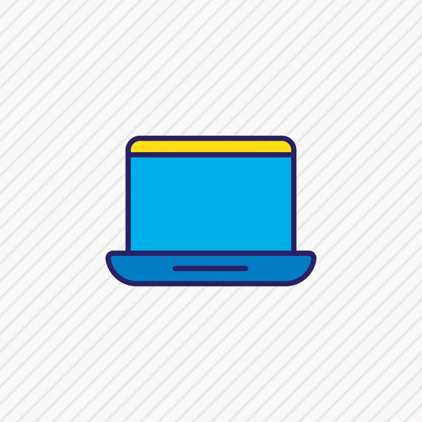 Ilustración vectorial de la línea de color icono portátil. Hermoso elemento gadget también se puede utilizar como elemento de icono de computadora portátil . — Vector de stock