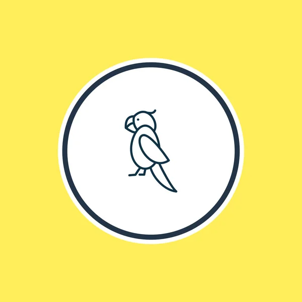 Ilustração vetorial da linha de ícones de papagaio. Elemento de zoologia bonita também pode ser usado como elemento ícone de cacatua . —  Vetores de Stock