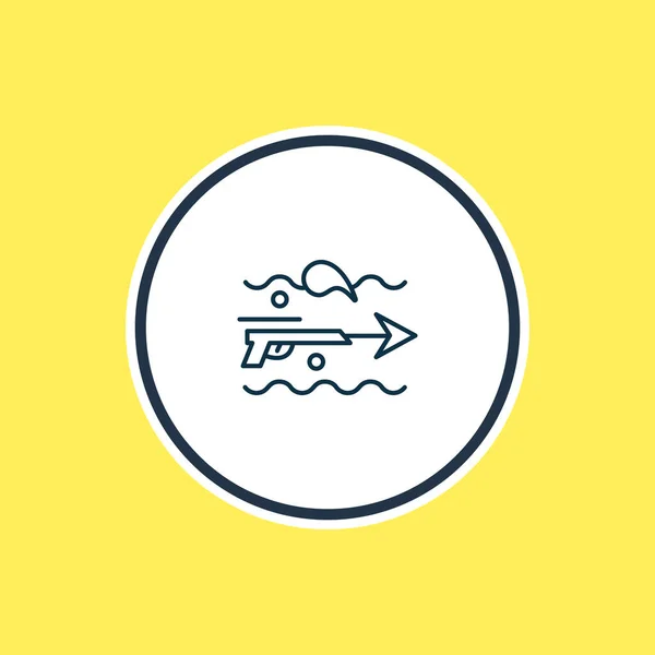 Vektorillustrasjon av harpungevær-ikonlinje. Vakre marine elementer kan også brukes som ikonelement under vann . – stockvektor