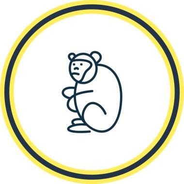 Şempanze simge çizgisinin vektör illüstrasyonu. Güzel hayvan unsurları goril simgesi olarak da kullanılabilir..