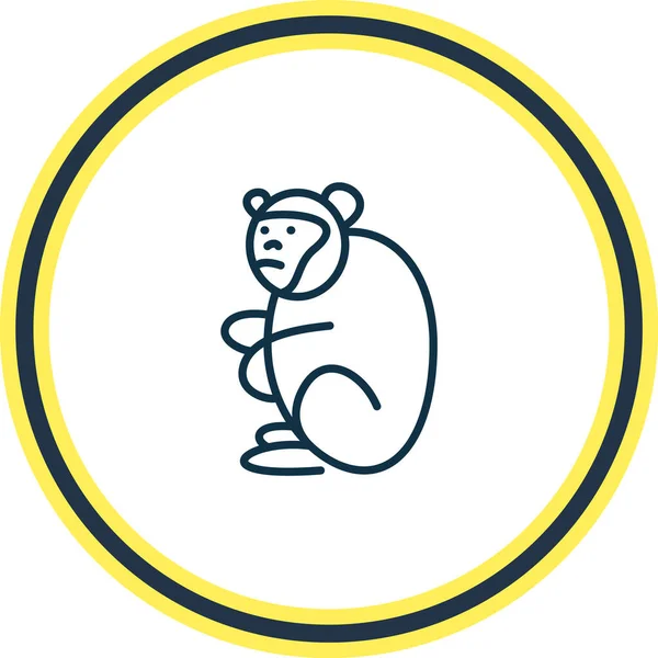 Ilustración de la línea de iconos del chimpancé. Hermoso elemento zoológico también se puede utilizar como elemento icono de gorila . —  Fotos de Stock