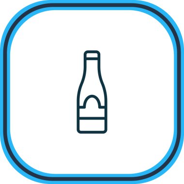 Şampanya ikon çizgisinin vektör çizimi. Güzel restoran elementleri alkol simgesi olarak da kullanılabilir.