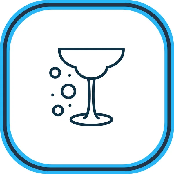 Ilustrație vectorială a liniei de pictograme din sticlă Margarita. Elementul băuturilor frumoase poate fi, de asemenea, folosit ca element de pictogramă al clubului de noapte . — Vector de stoc