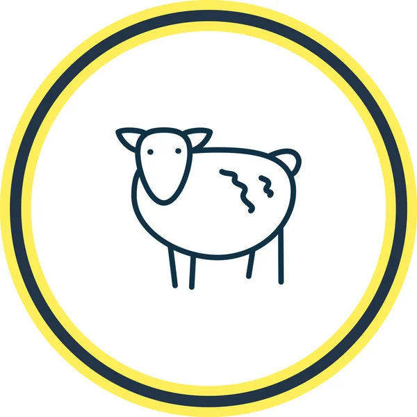 Ilustración vectorial de línea de iconos de ovejas. Hermoso elemento del zoológico también se puede utilizar como elemento icono de cordero . — Archivo Imágenes Vectoriales