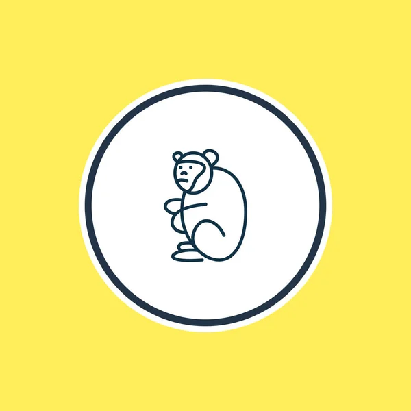 Ilustración vectorial de la línea de iconos del chimpancé. Hermoso elemento animales también se puede utilizar como elemento icono gorila . — Vector de stock