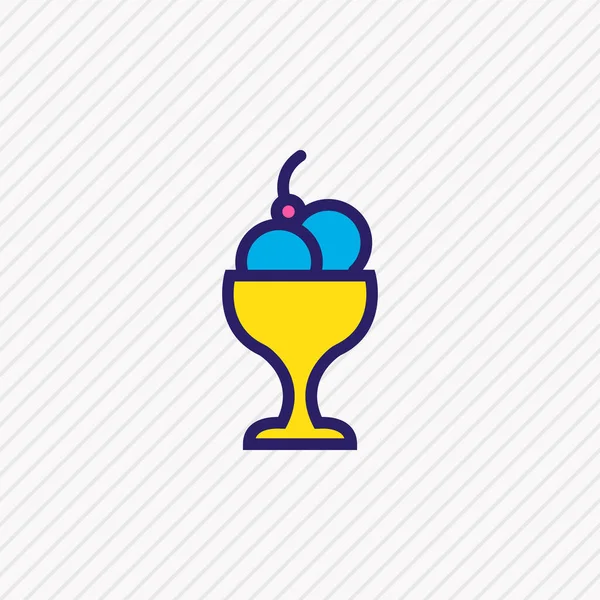 Vector illustration of ice cream bowl icon colored line. Beautiful party element also can be used as sundae icon element. — Stock Vector