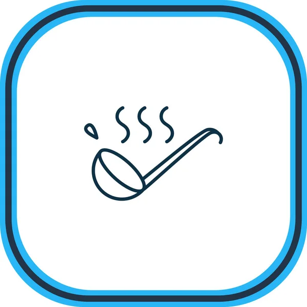 Ilustración vectorial de la línea de icono cucharón. Hermoso elemento de utensilios de cocina también se puede utilizar como elemento icono cuchara sopa . — Vector de stock