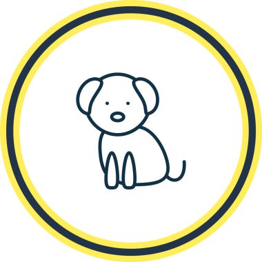 Köpek ikonu çizgisinin vektör çizimi. Güzel hayvanat bahçesi elementleri köpek simgesi olarak da kullanılabilir.