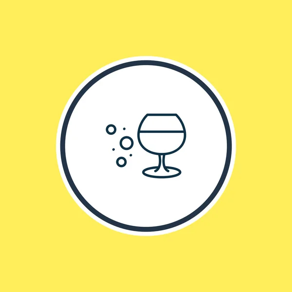 Illustrazione vettoriale della linea di icone in vetro cognac. Bella bevanda elemento può essere utilizzato anche come elemento icona whisky . — Vettoriale Stock