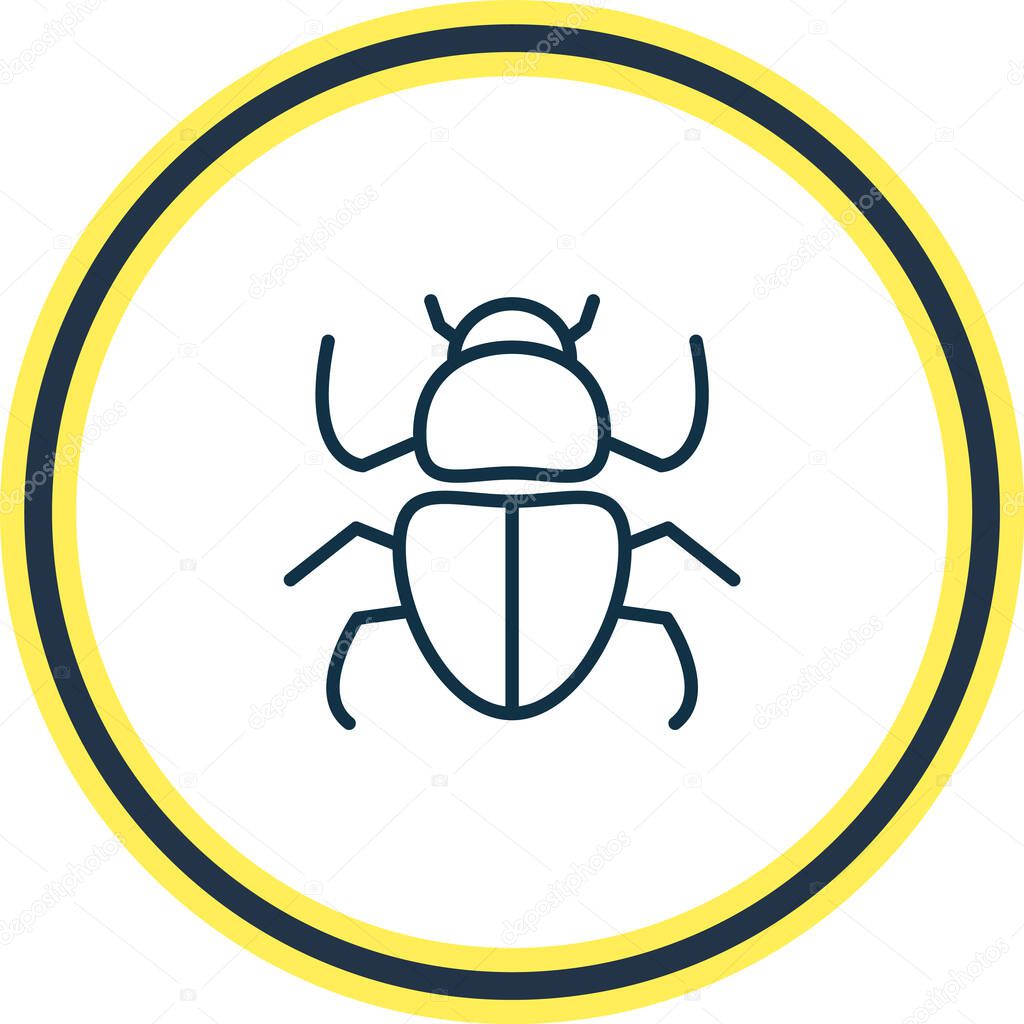 Vector illustration of bug icon line. Beautiful zoo element also can be used as cockroach icon element.