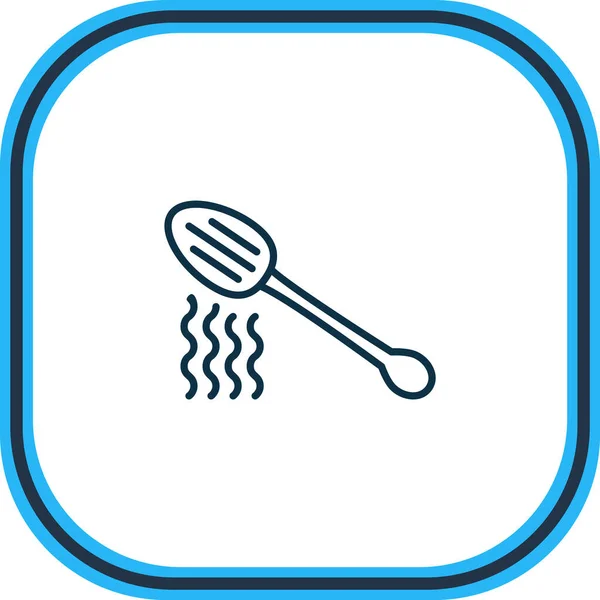 Illustration of slotted spoon icon line. Beautiful cutlery element also can be used as skimmer icon element. — Stock Photo, Image