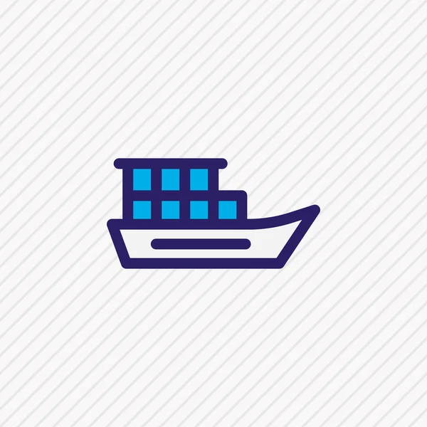 Illustration av fartyget ikon färgad linje. Vackra fordonselement kan också användas som skeppsikonelement. — Stockfoto