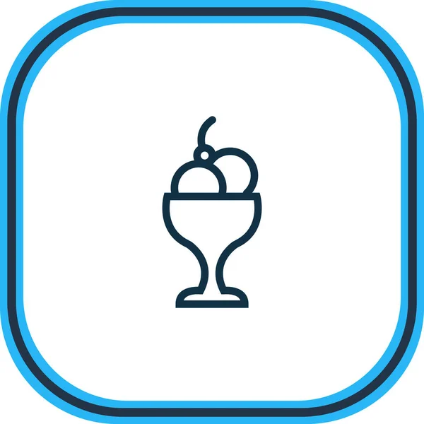 Ilustração de linha ícone tigela de sorvete. Elemento de celebração bonita também pode ser usado como elemento ícone sundae . — Fotografia de Stock