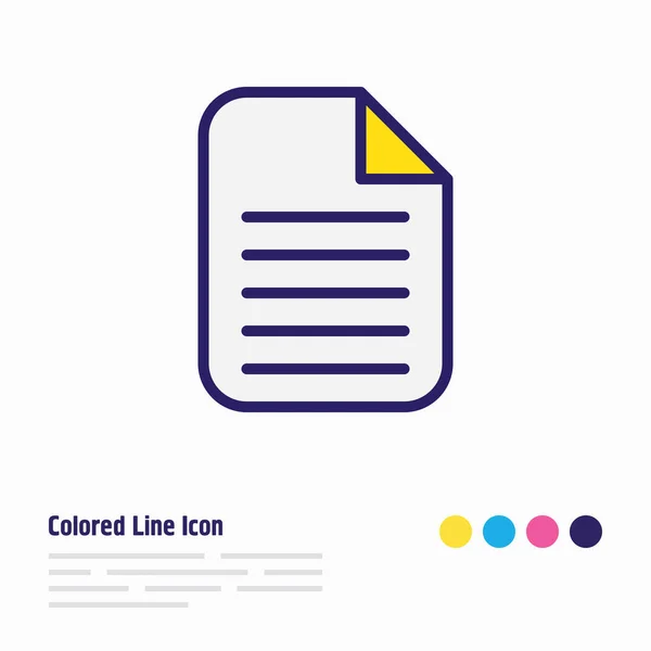 Ilustración de la línea de color icono de archivo. Hermoso elemento de lugar de trabajo también se puede utilizar como elemento icono de documento . — Foto de Stock
