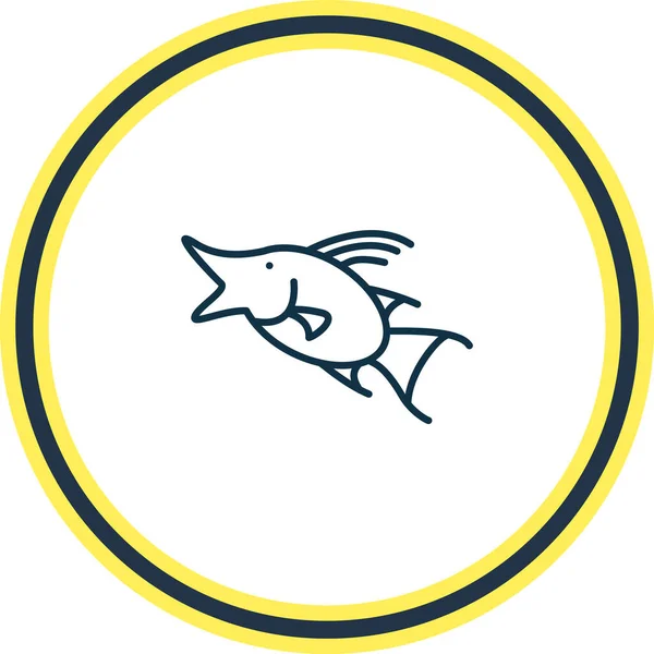 Illustration de la ligne d'icône du poisson-porc. Beaux animaux élément peut également être utilisé comme élément icône aquatique . — Photo