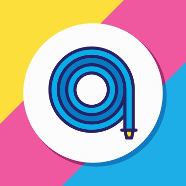 Hortum simgesi renkli çizginin çizimi. Güzel ihtiyaç öğesi ayrıca hortum simgesi ögesi olarak da kullanılabilir.