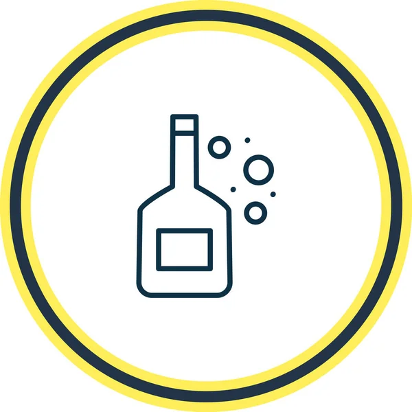 Illustration der Symbollinie der Whiskeyflasche. Schönes Alkohol-Element kann auch als Cognac-Symbol-Element verwendet werden. — Stockfoto