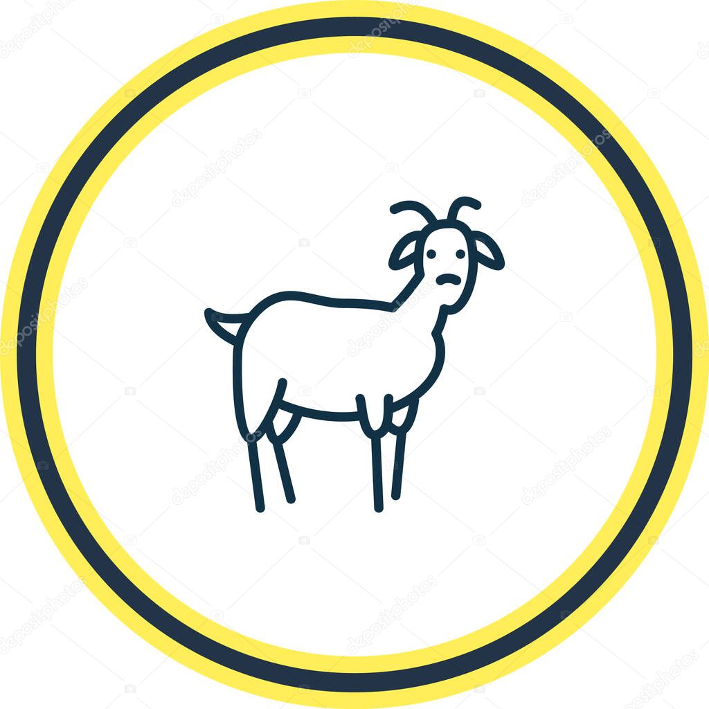Vector illustration of goat icon line. Beautiful animals element also can be used as ungulate icon element.