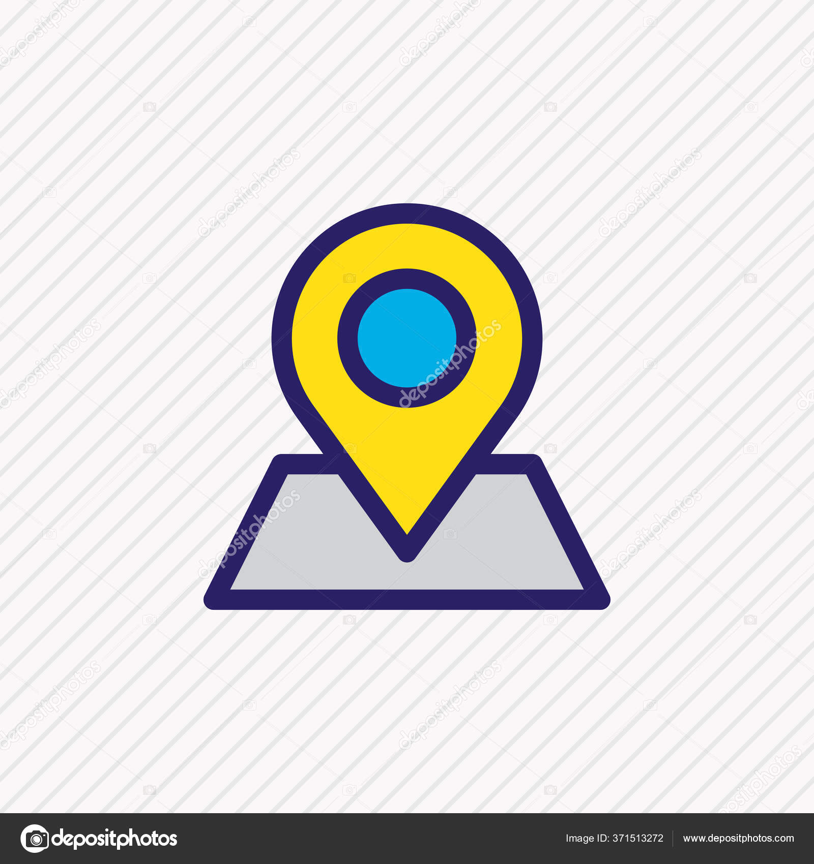 Illustration of pinpoint icon colored line. Beautiful connect element ...