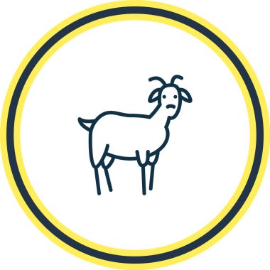 Keçi simgesi çizgisi. Güzel hayvan ögesi aynı zamanda düzensiz simge ögesi olarak da kullanılabilir.