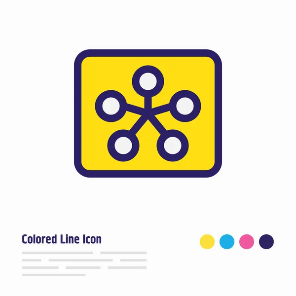 Ilustración de la línea de color icono del centro. Hermoso elemento de red también se puede utilizar como elemento icono de conexión . — Foto de Stock