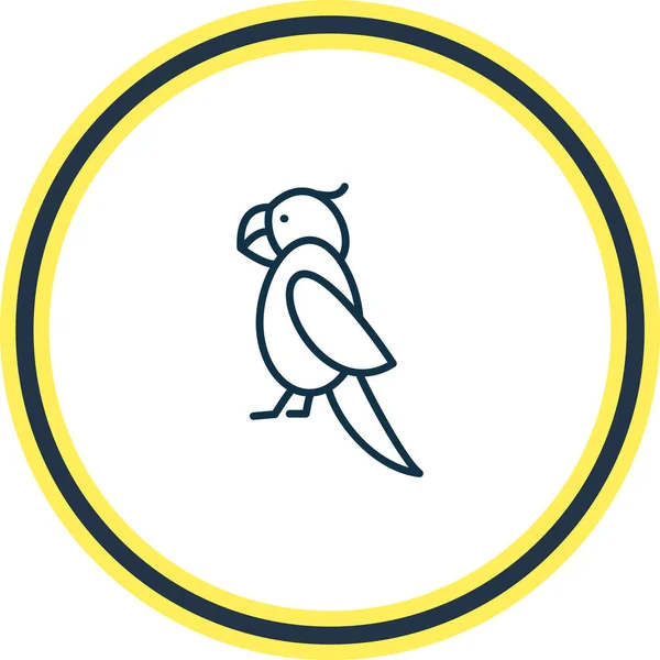 Ilustracja linii ikony papugi. Piękny element zwierząt może być również używany jako element ikony kakadu. — Zdjęcie stockowe