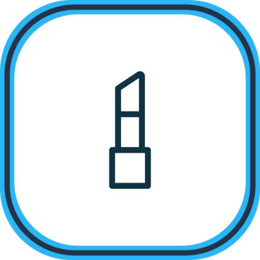 Ruj simgesi çizgisinin vektör çizimi. Güzel eğlence öğesi pomade simge ögesi olarak da kullanılabilir.