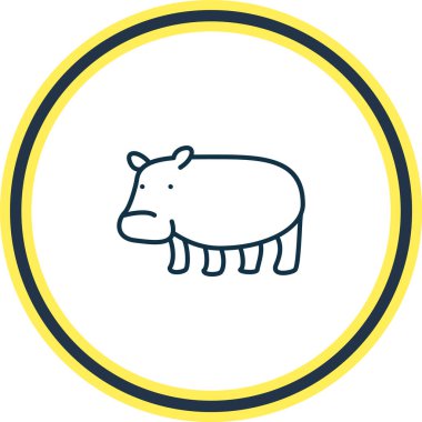 Su aygırı simgesi çizgisinin vektör illüstrasyonu. Güzel zooloji elementleri aynı zamanda suaygırı simgesi olarak da kullanılabilir..