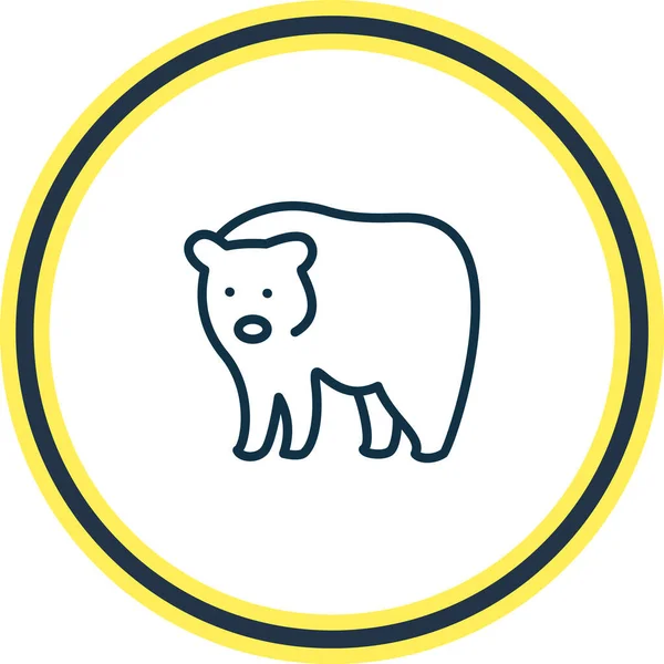 Ilustración vectorial de la línea de iconos oso. Hermoso elemento zoológico también se puede utilizar como elemento icono grizzly. — Archivo Imágenes Vectoriales