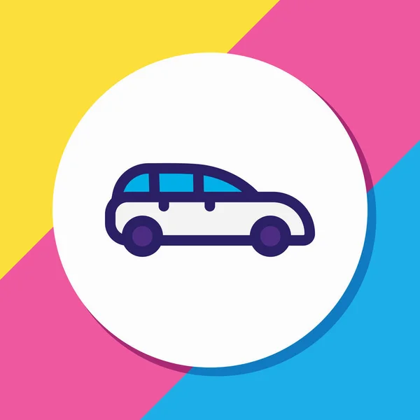 Vector illustration of city car icon colored line. Beautiful transit element also can be used as pickup icon element. — Stock Vector