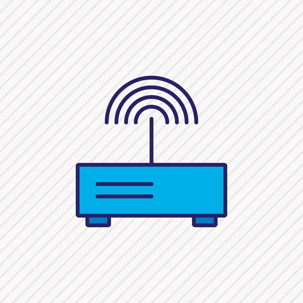 Vector illustration of router icon colored line. Beautiful technology element also can be used as modem icon element. — Stock Vector