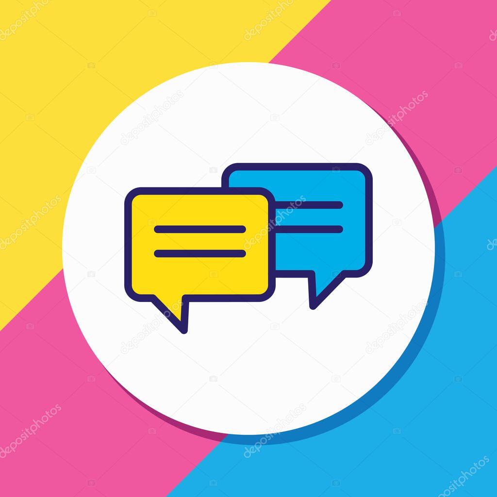 Vector illustration of chatting icon colored line. Beautiful activities element also can be used as conversation icon element.